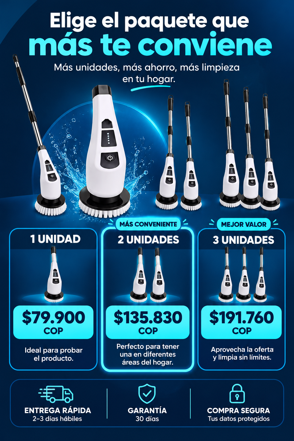 CleanMaster - Cepillo Eléctrico de Limpieza 9 en 1